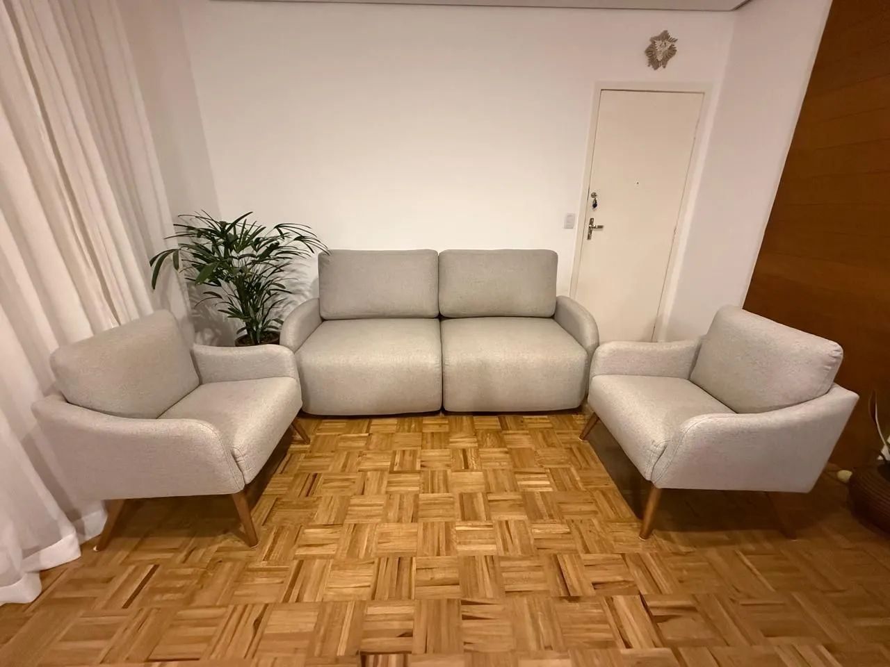 Sofá 3 lugares e 2 poltronas Chaire Italianas - Seminovo - Foto 2