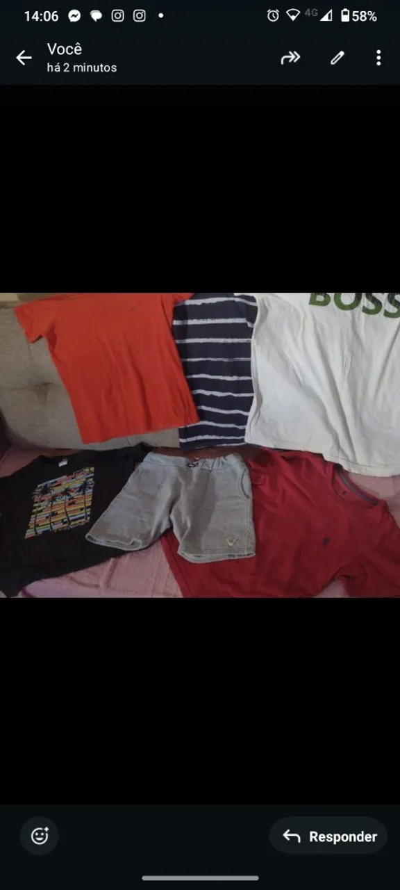 Lote de roupas masculinas infantil