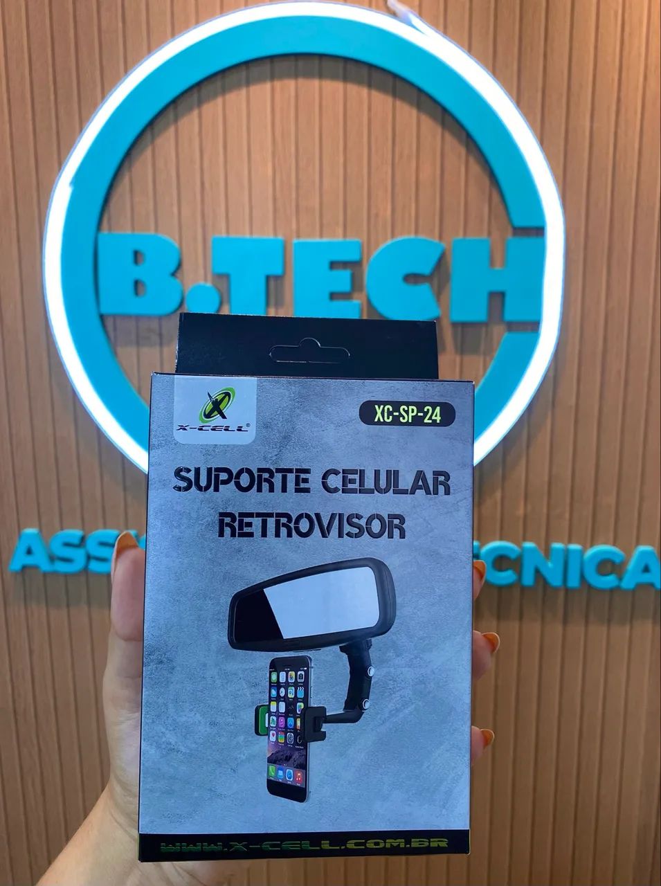 Suporte celular retrovisor 