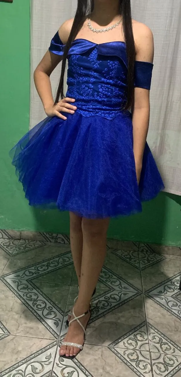 Vestido Azul Festa Debutante