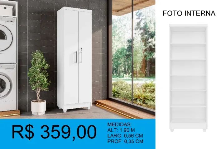 Armario Multi uso - Entrega e montagem GRATIS - com chaves e pés incluso - Foto 2