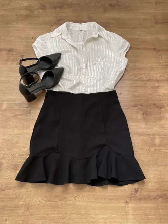 Blusa off white listrada tam G - Foto 4