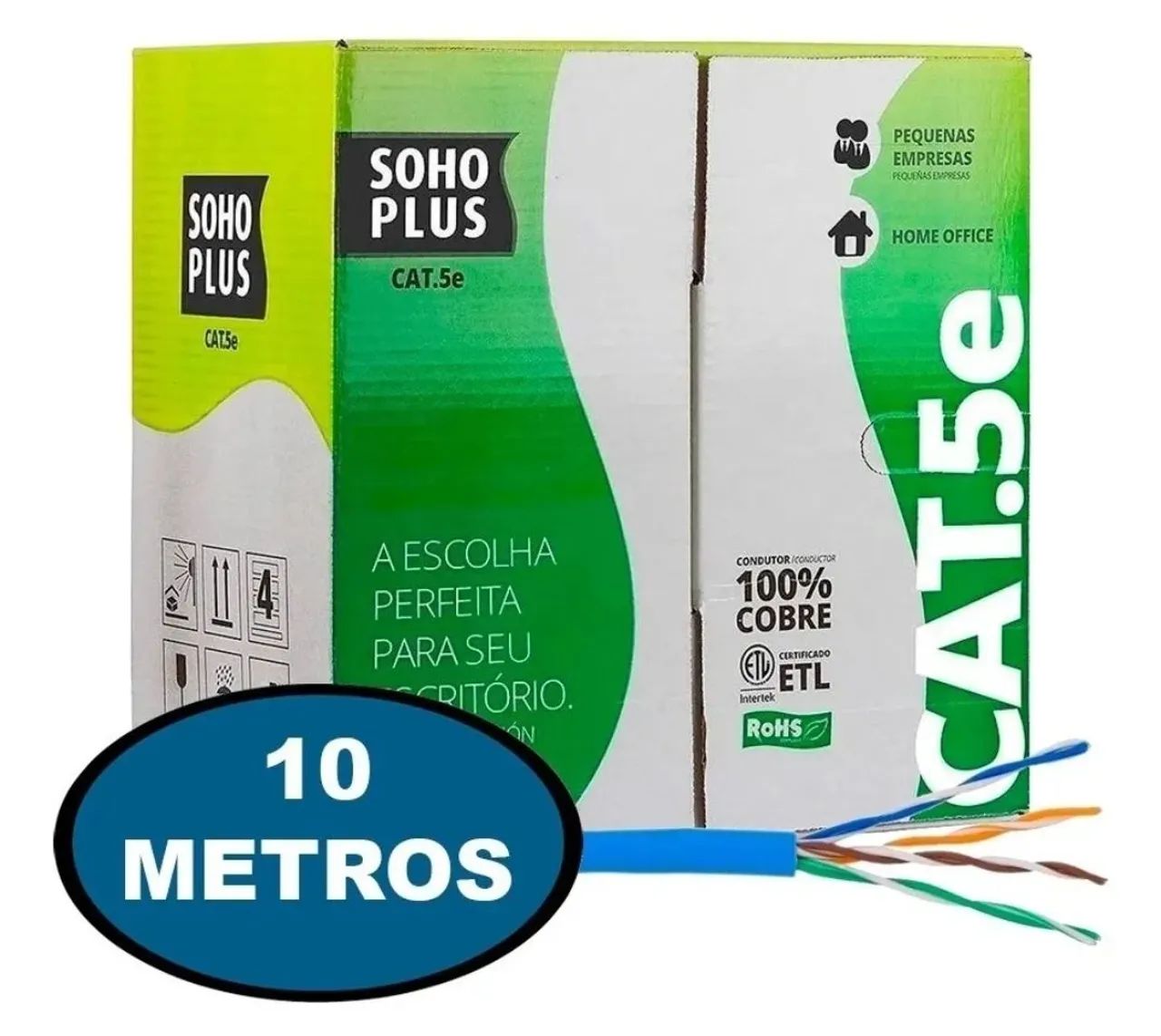 10 metros - Cabo de Rede Cat5e azul Furukawa Soho plus 