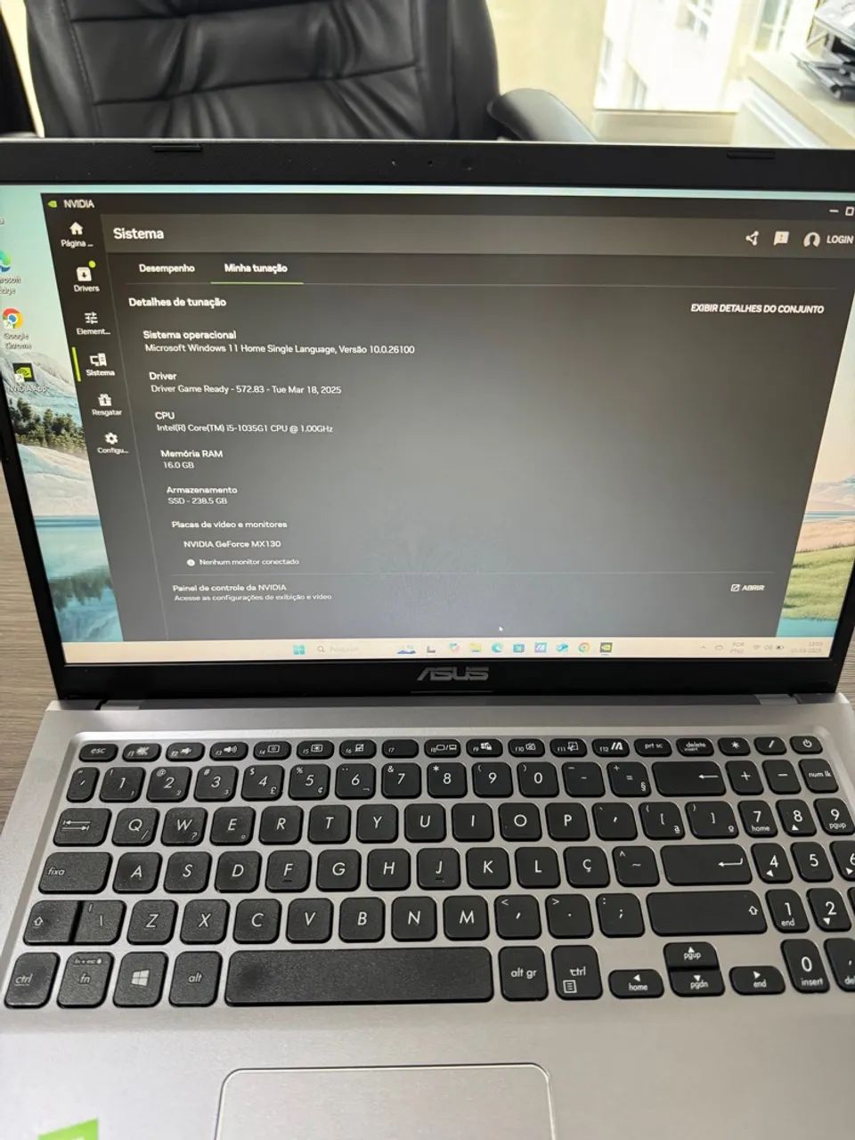 Notebook Asus, Core i5, 16Gb de Ram, Nvidia MX 2Gb, Ssd 240Gb  - Foto 3