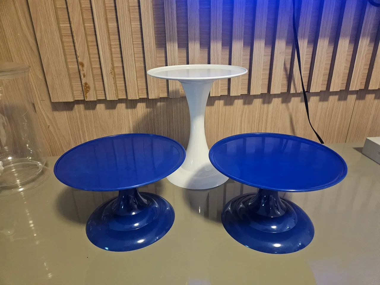 Mini Boleiras Azul e Branca para Decoração