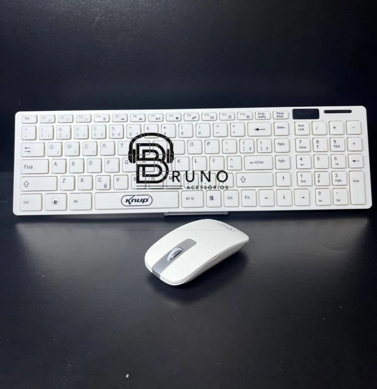 Kit Teclado E Mouse Sem Fio Wireless Branco Slim<br> - Foto 2