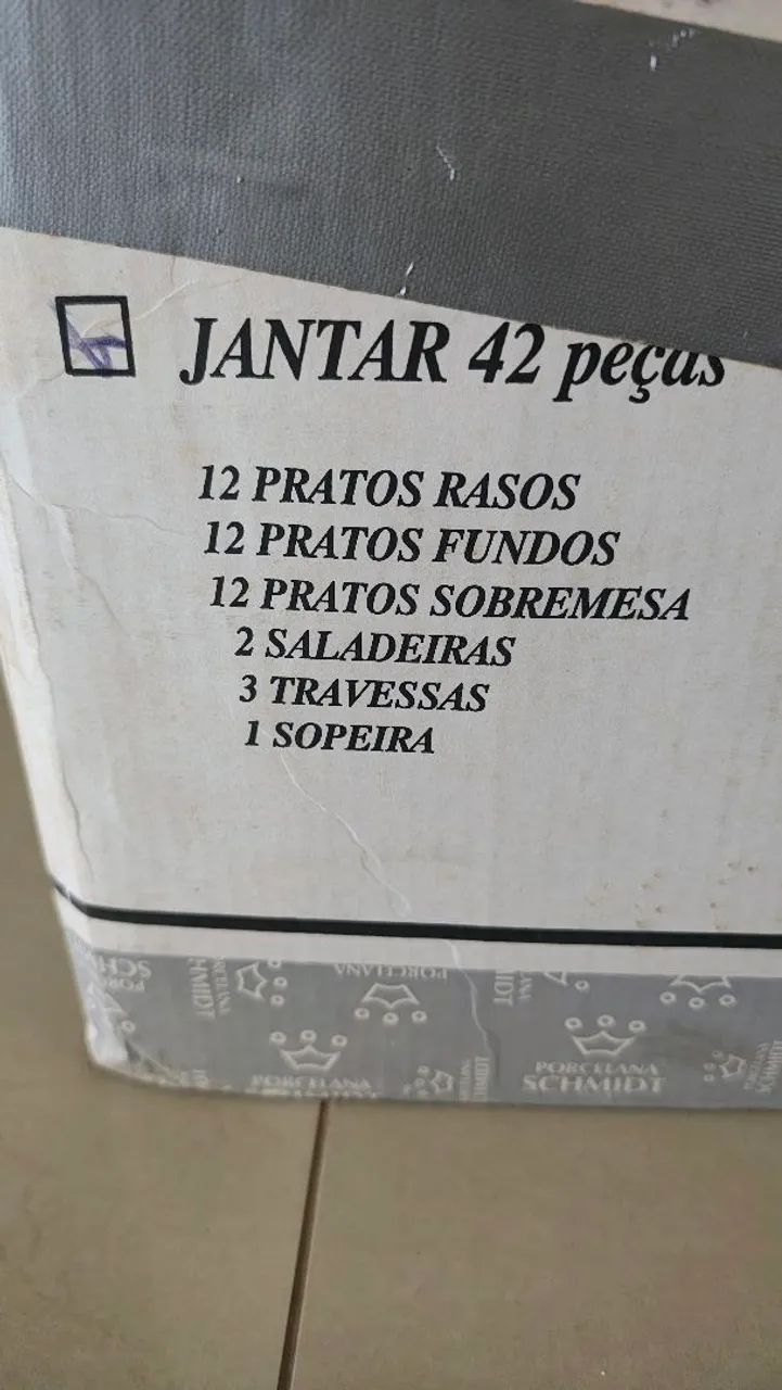 42 peças porcelana jantar Schimidt, nunca usado, na caixa original - Foto 2