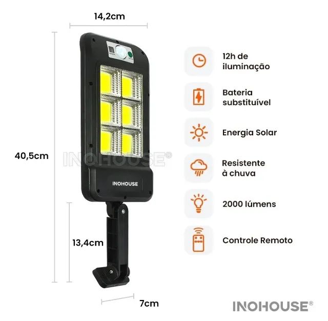 Holofote Solar Refletor 200w Branco Quente (4 unidades) - Foto 2