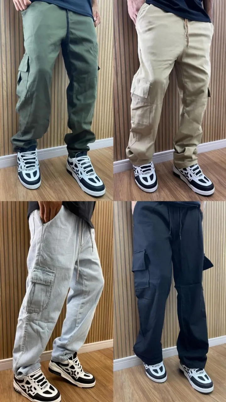 Calças Cargo Streetwear - Diversas Cores