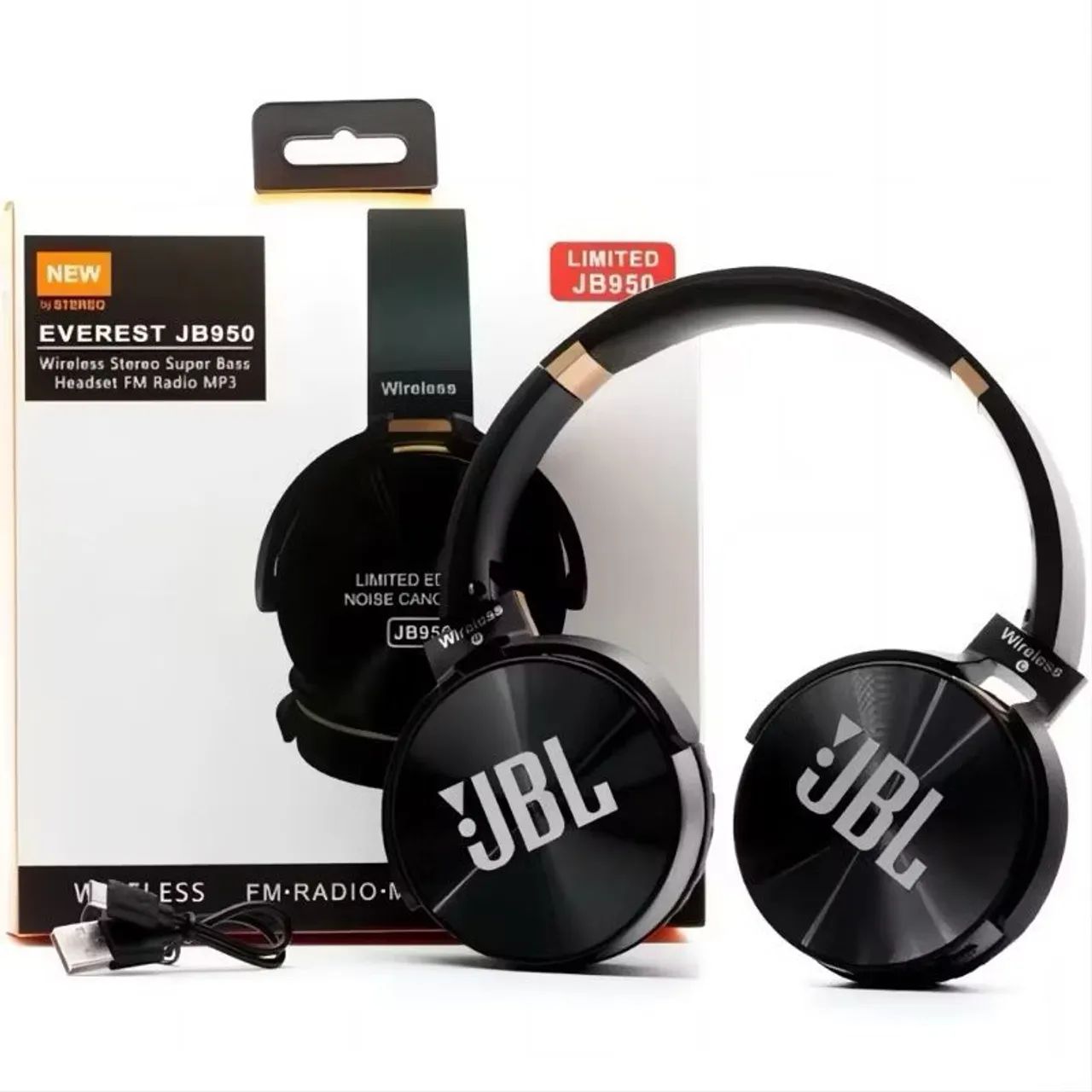 Fone De Ouvido Bluethooth Sem Fio Rádio Mp3 J-950 - Foto 3