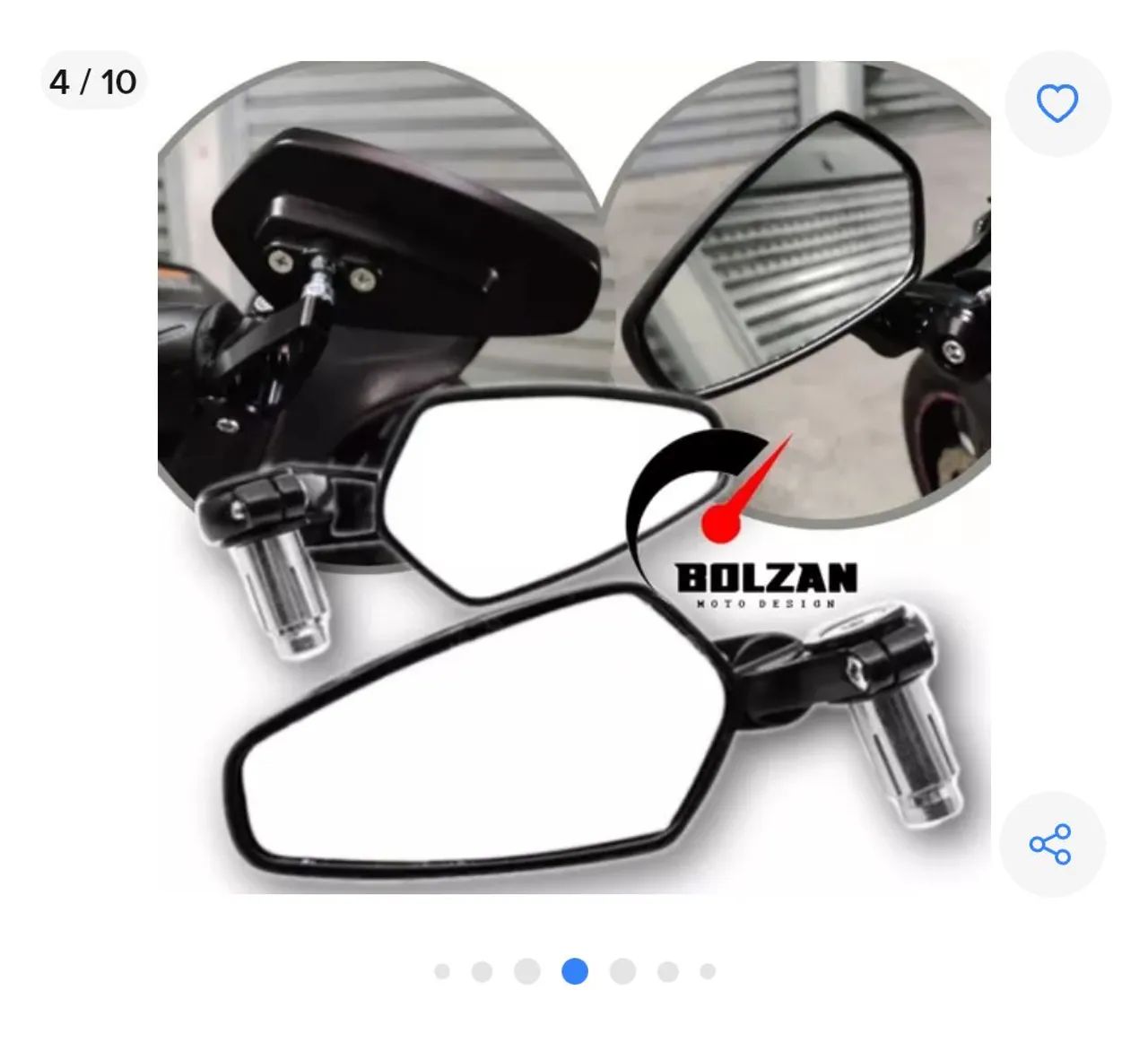 Retrovisores Moto Bolzan (Mt 03 fz25 mt07 fz15 mt09 etc)