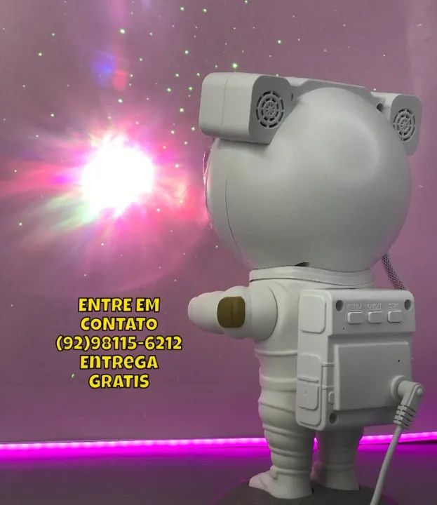 Projetor de luz de galáxia em forma de astronauta - Foto 3