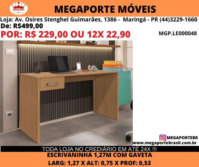 Escrivaninha c/ gaveta 1,27m