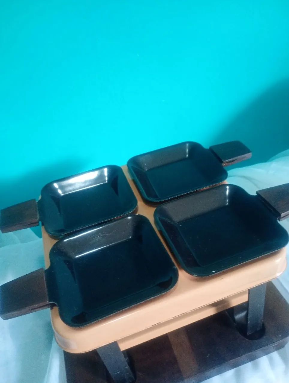 Racleteira Tropic art - Base em madeira e metal esmaltado <br> - Foto 2