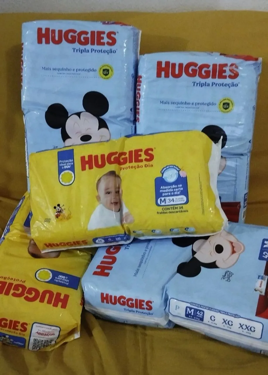 Fraldas Huggies Tripla Proteção e Proteção Dia