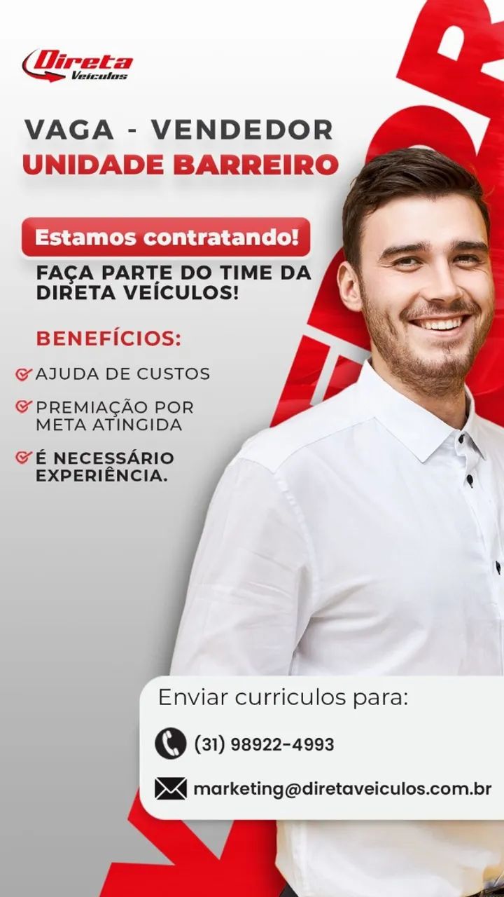 vagas para vendedor de veiculos 