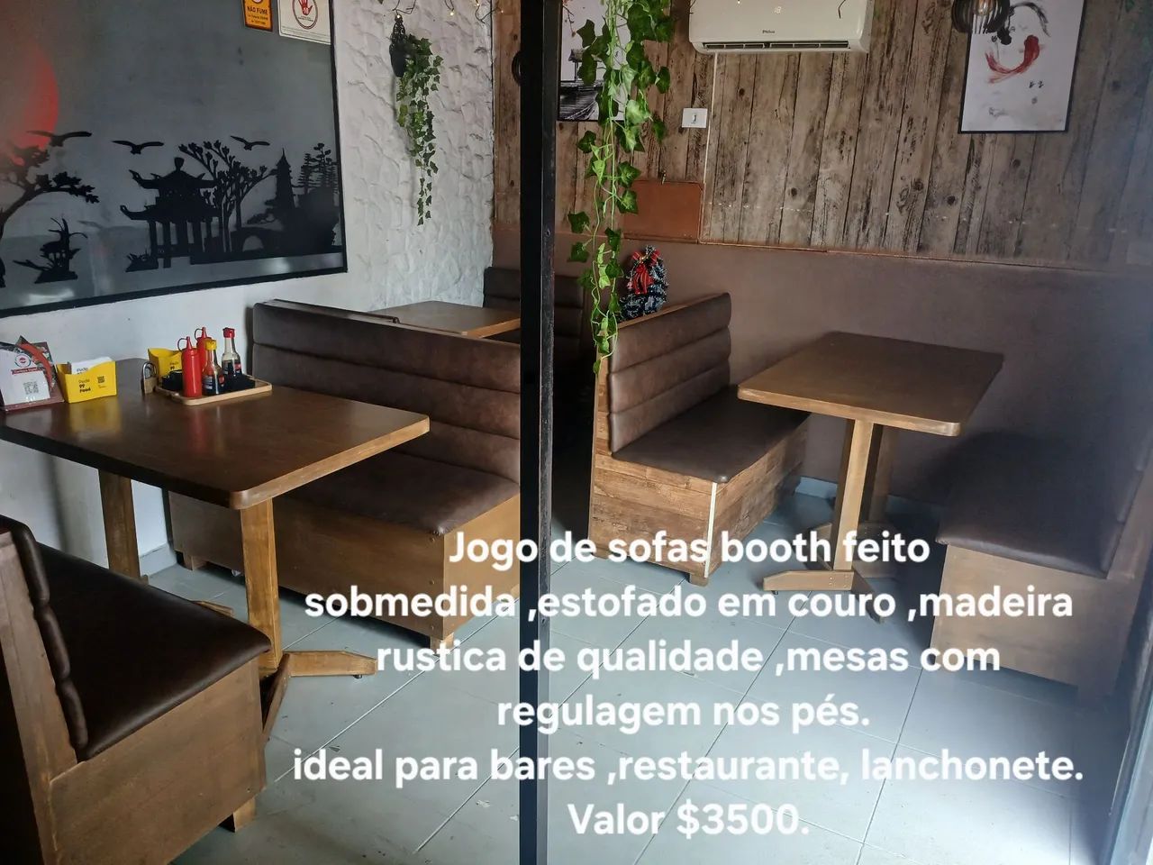 Conjunto Mesa e sofá booth
