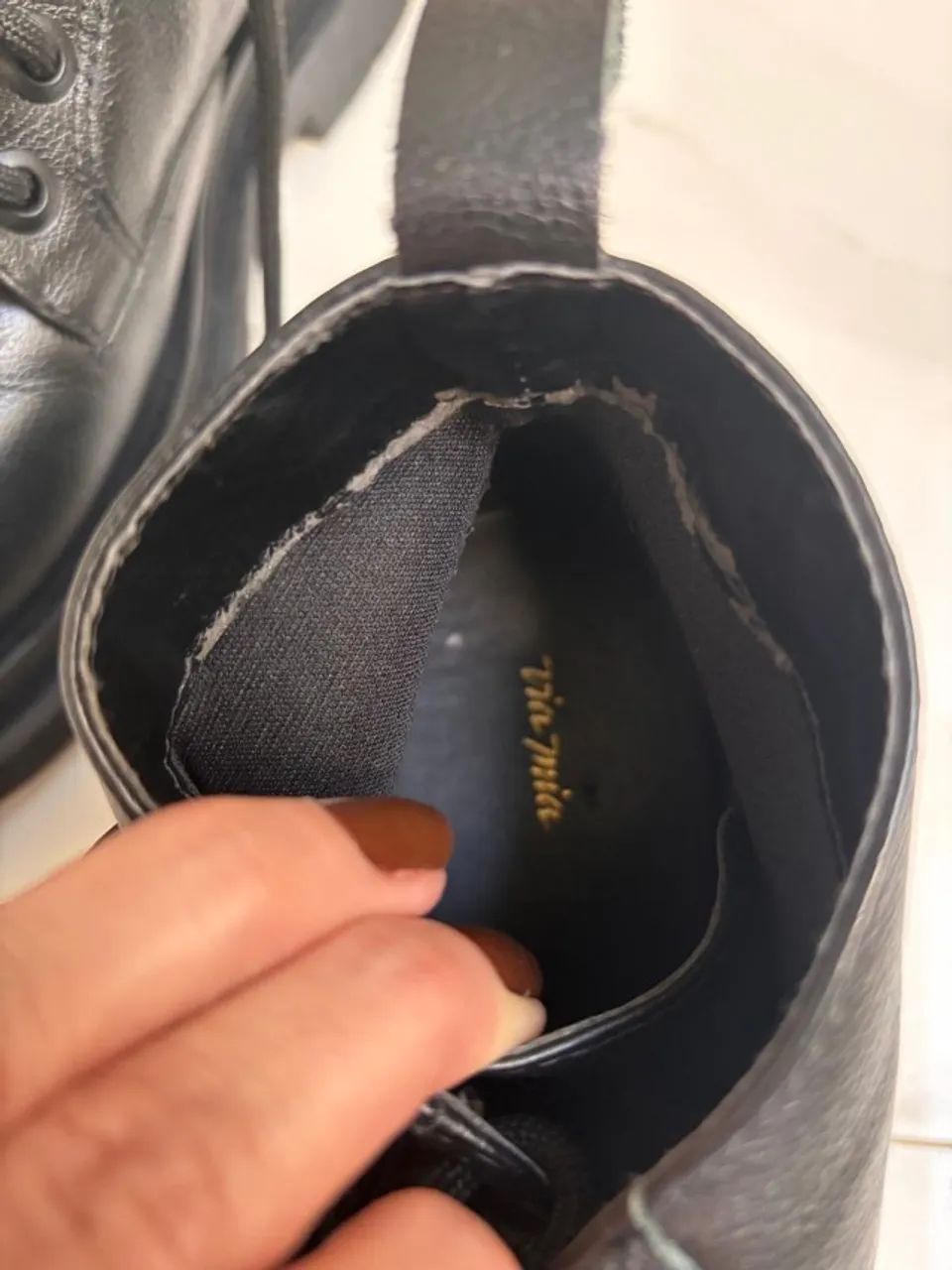 Bota em couro Via Mia. - Foto 5