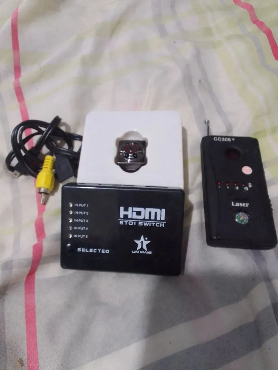 Mini camera espiã + detector de camera e acessorios