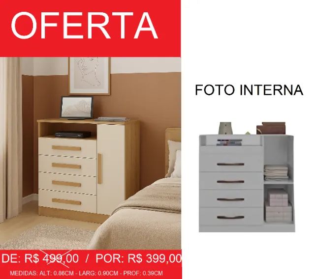 Comoda em super oferta - compre hoje e receba em até 72 horas 