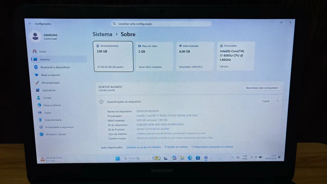 Notebook Samsung i7  - Foto 4