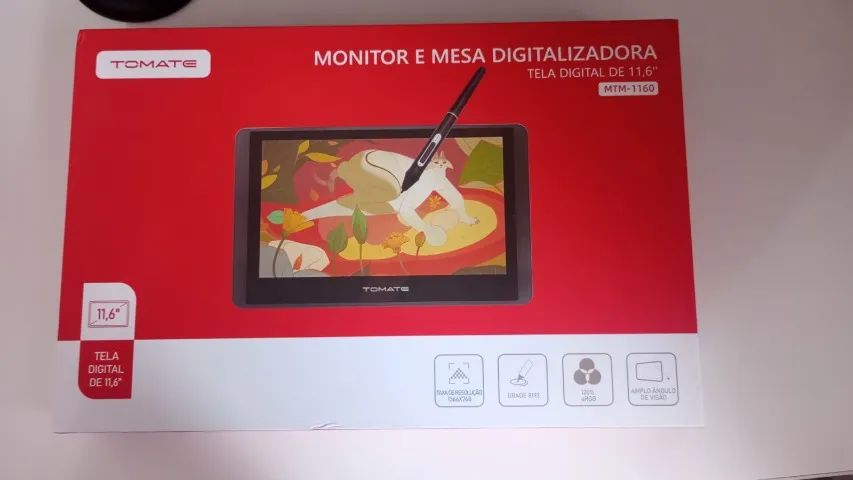 Monitor Mesa Digitalizadora com Display TOMATE 11,6" Digital com Caneta e Acessórios - Foto 5