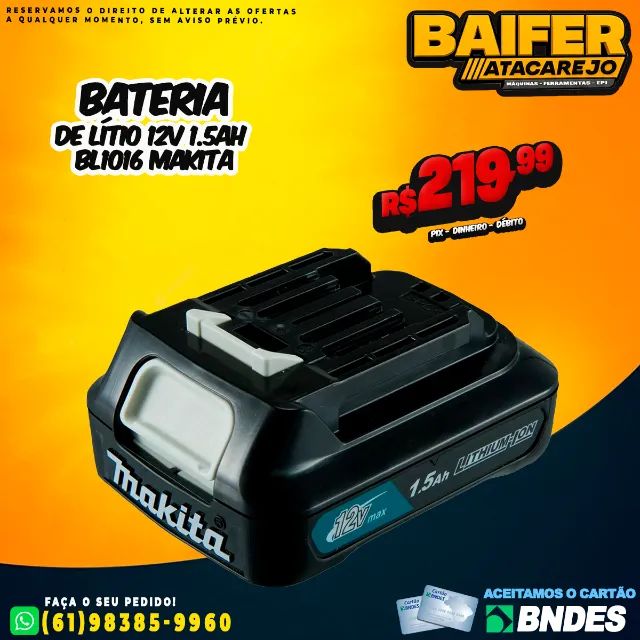 Bateria de Lítio 12v 1.5Ah Bl1016 Makita