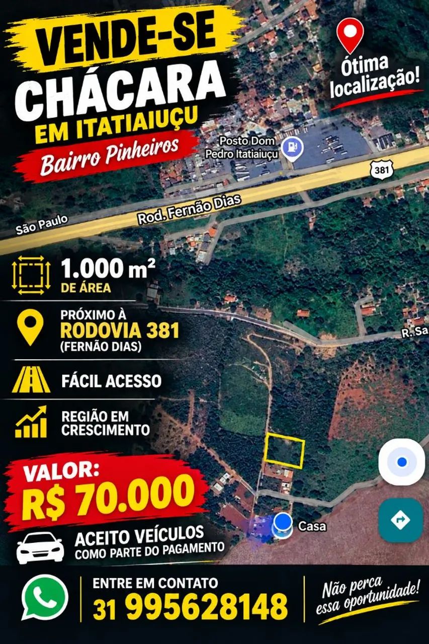 ITATIAIUÇU-pinheiros, Chacara 1000m² 