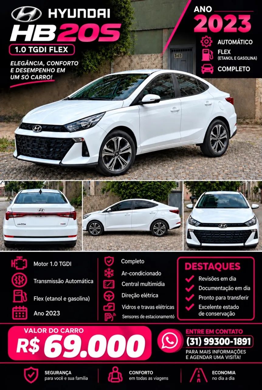 Hyundai Hb20S COMFORT 1.0 TB AT FLEX 2023