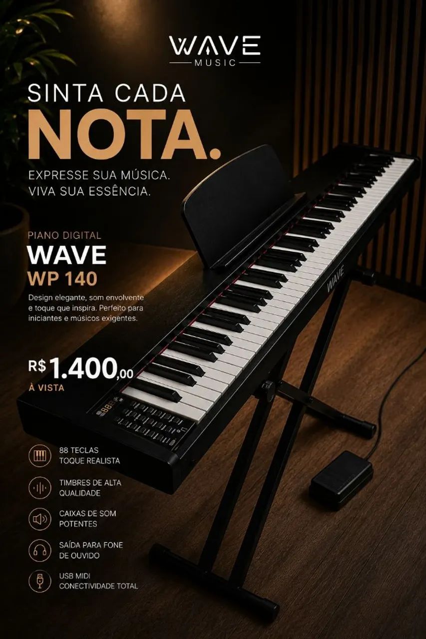 Piano Digital Wave WP-140 88 Teclas - Conservado