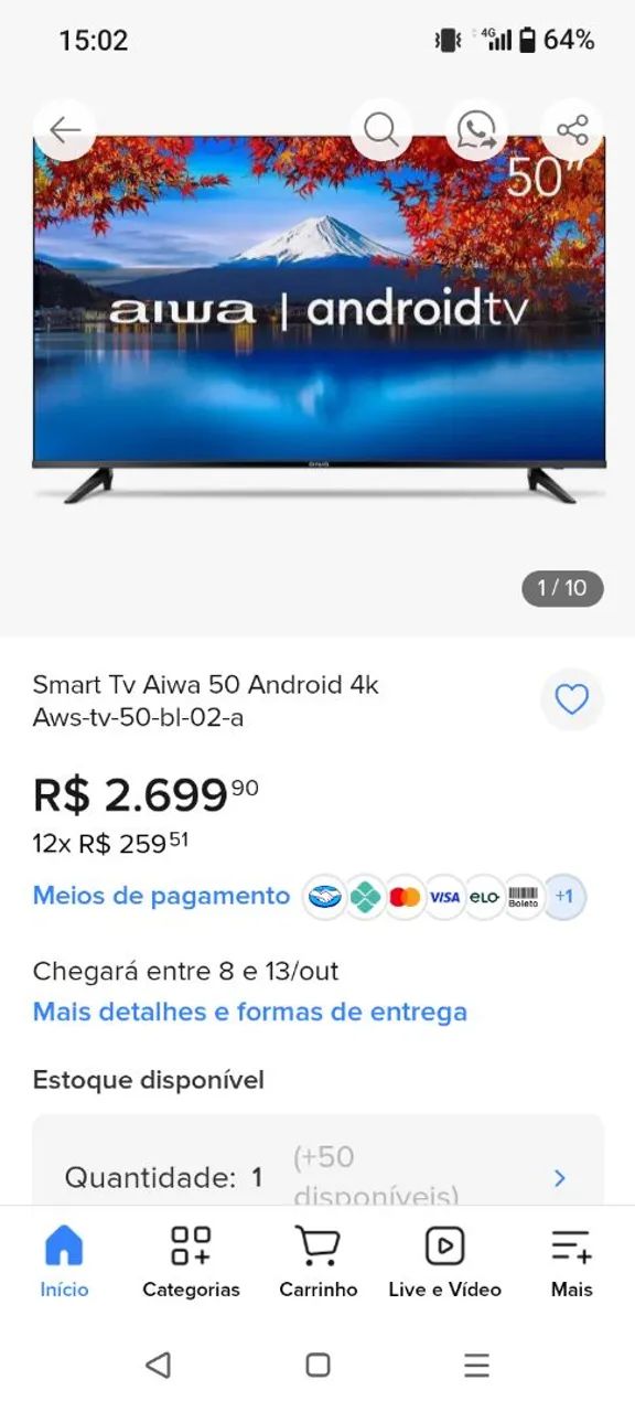 SmartTV Aiwa Slim 50' - 4k - 4 meses de uso. - Foto 4