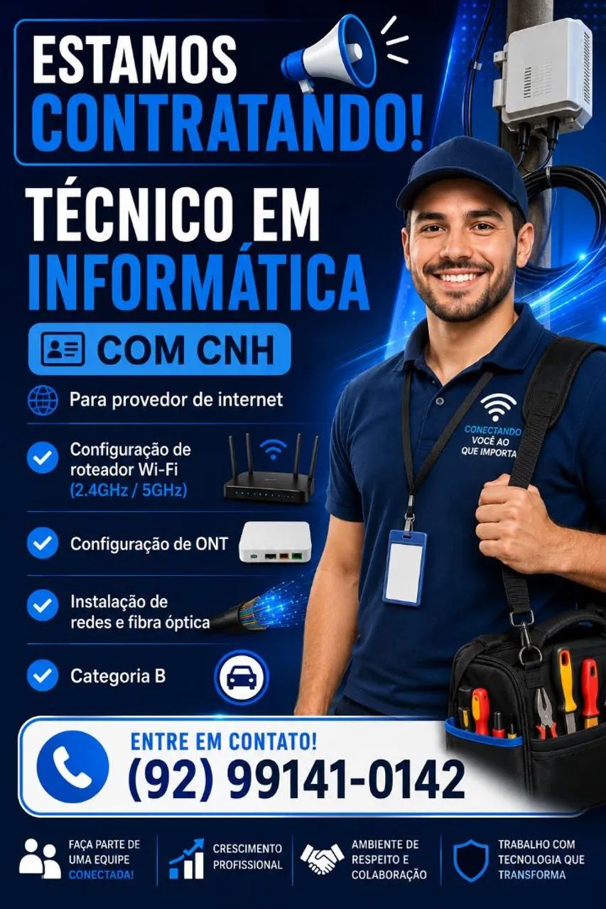 Técnico em informática para provedor 