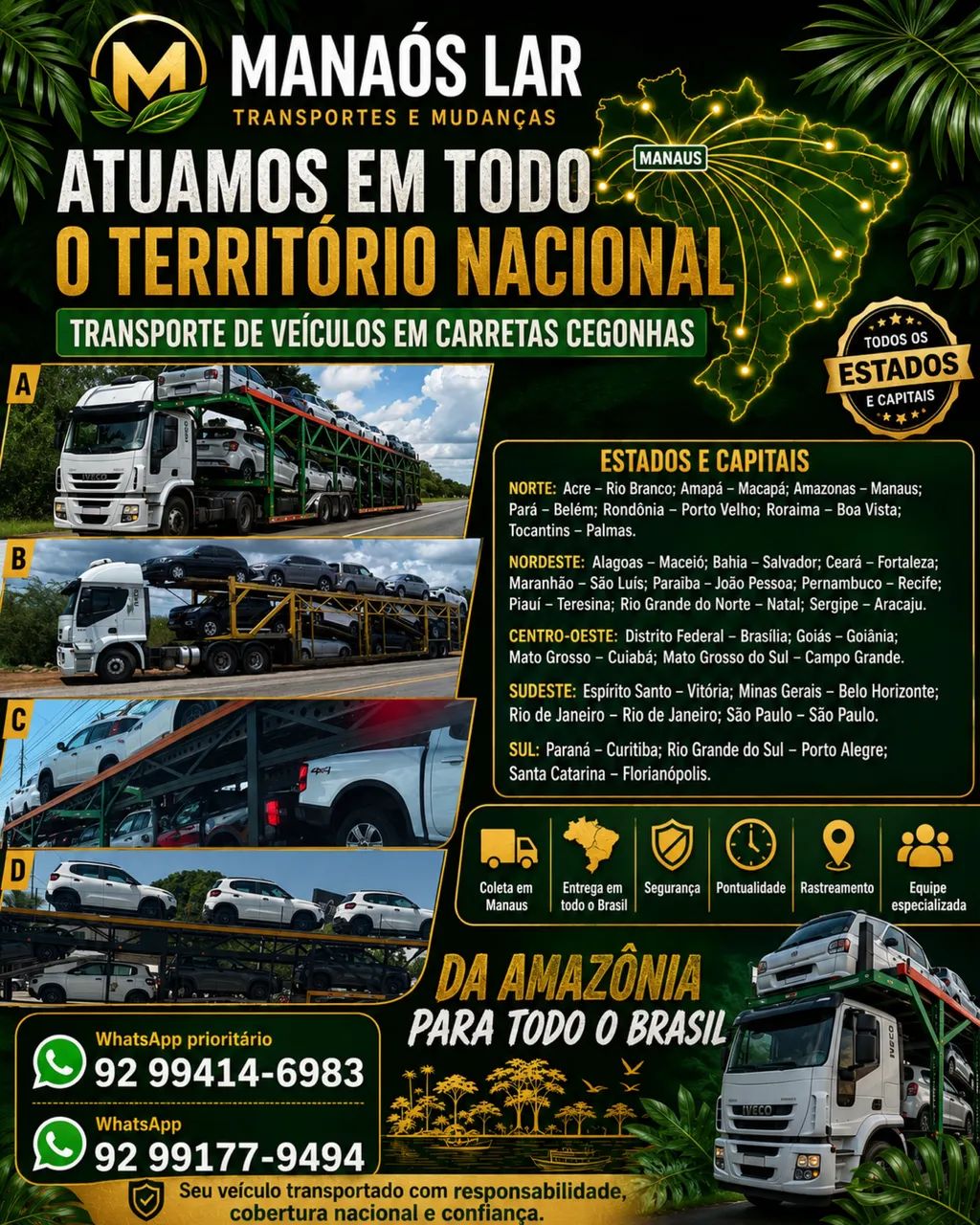 Transporte de veículos interestadual 