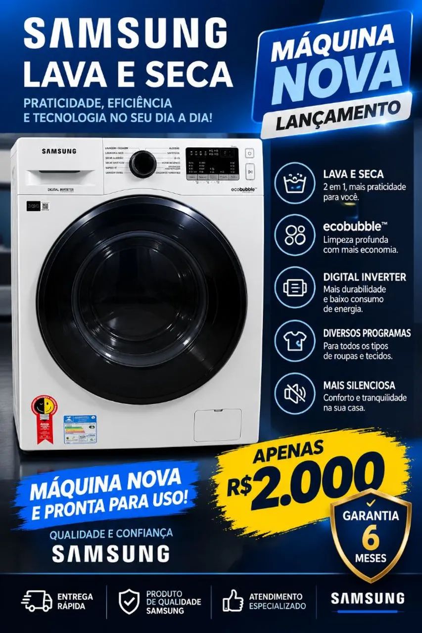Lava e seca Samsung 