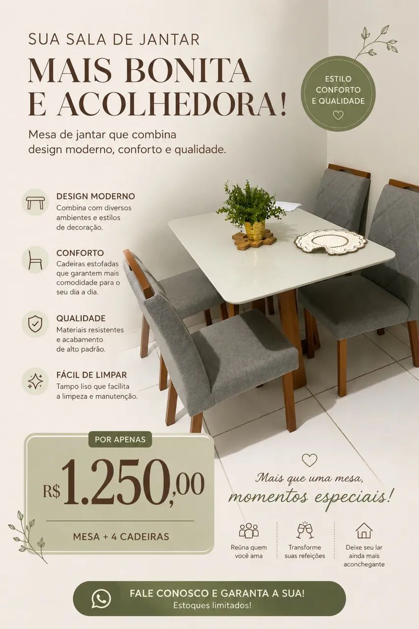 Mesa 4 cadeiras 