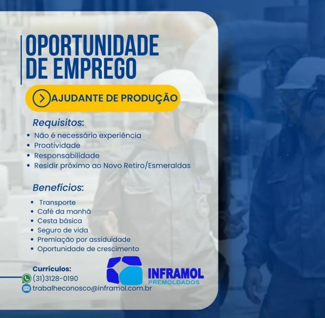 OPORTUNIDADE DE EMPREGO 