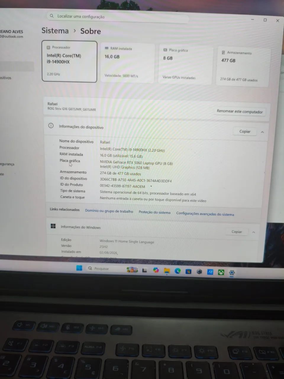 Notebook ASUS  ROG STRIX G16 - Foto 5