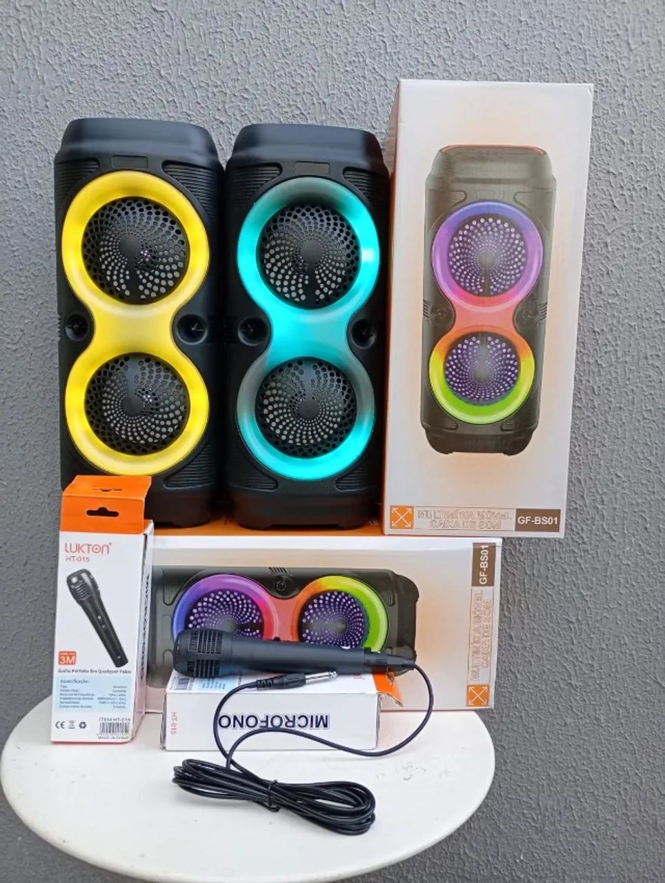 Caixa de Som Bluetooth 50W com Rádio e Microfone - Foto 4