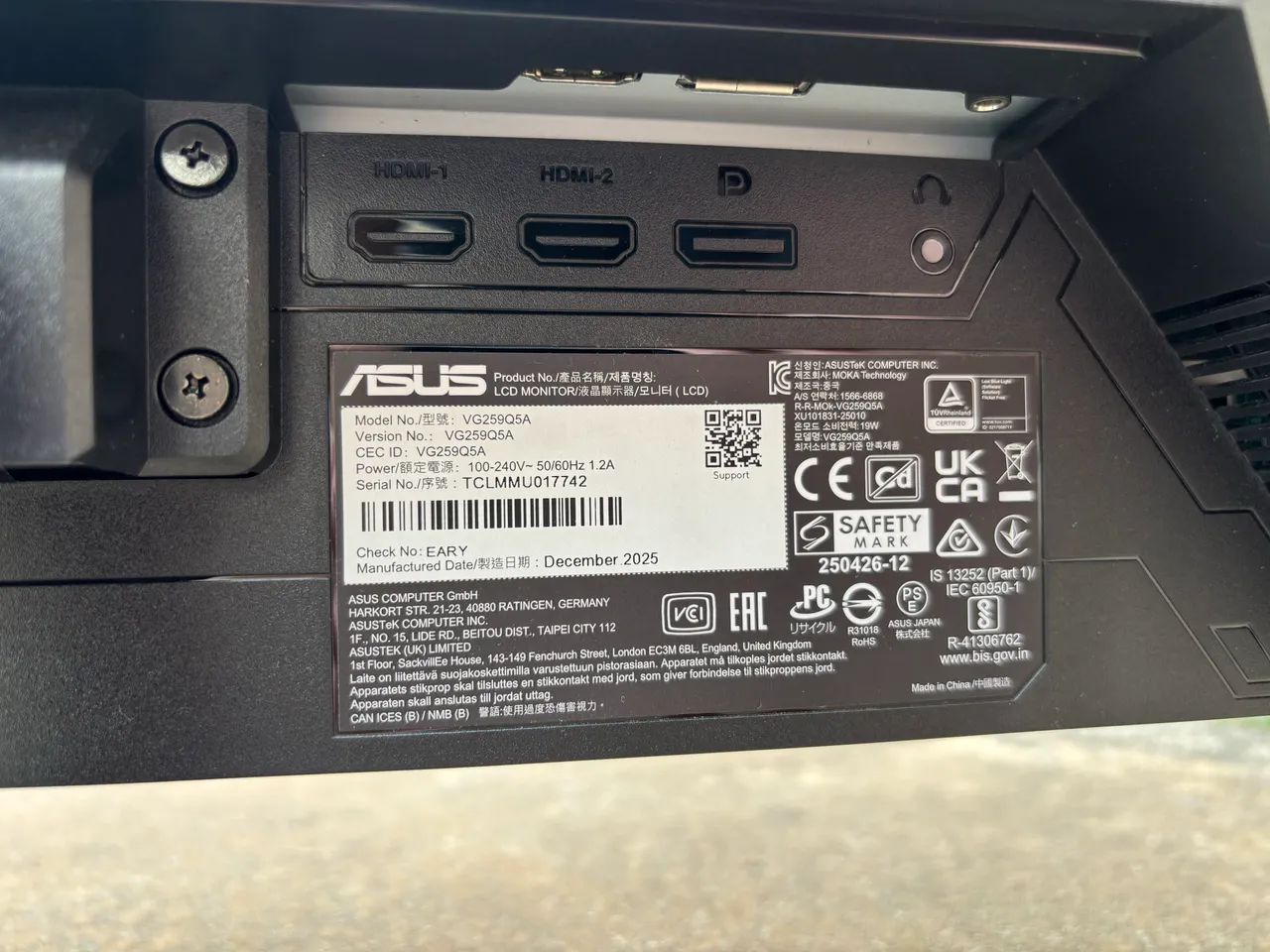 Monitor Gamer Asus 24.5 200hz - Foto 2