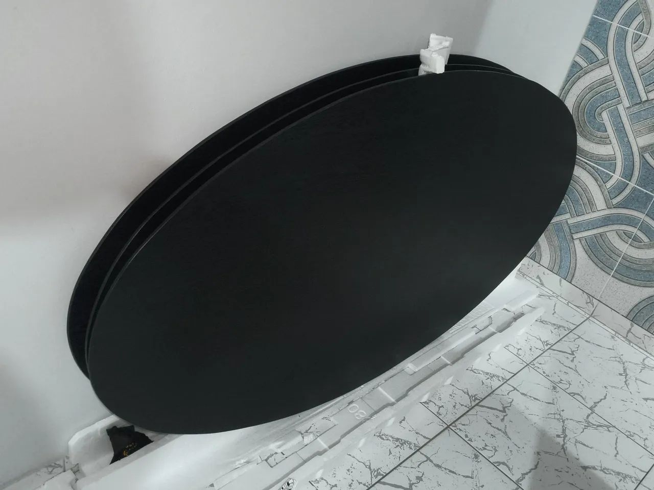 Mesa Oval (Black MDF) Escritório ou Jantar - Foto 3