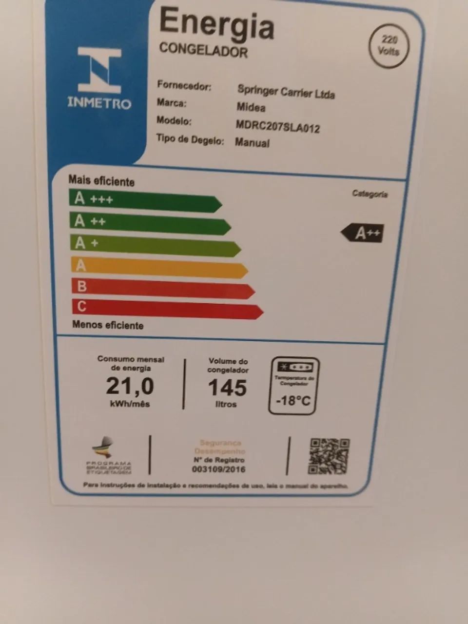 Freezer Midea 145L (até 10x no cartao) - Geladeiras e Freezers