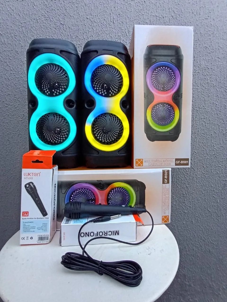 Caixa de Som Bluetooth 50W com Rádio e Microfone - Foto 2