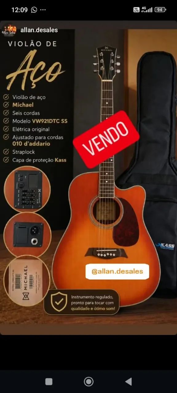 Violão de aço 6 cordas