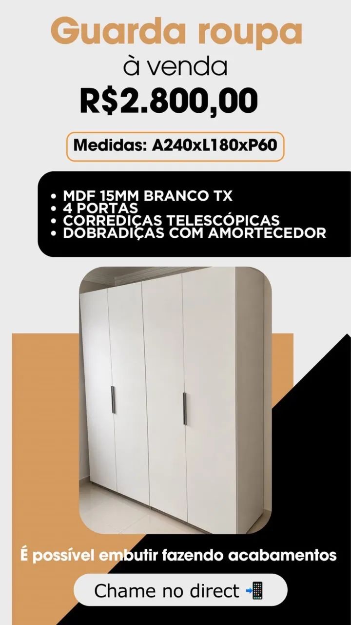 Guarda roupa em mdf a venda 