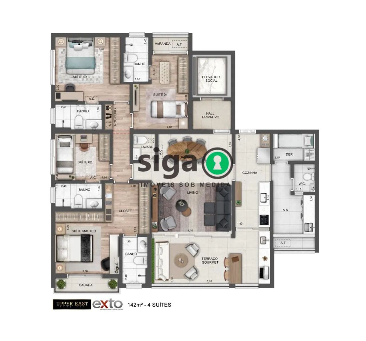 Upper East Perdizes: 142m² de sofisticação e conforto na Zona Oeste - Foto 3
