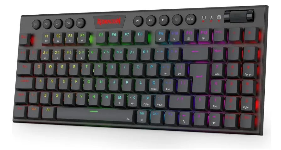 Teclado Redragon Yi Rgb Preto Switch Marrom - Foto 2