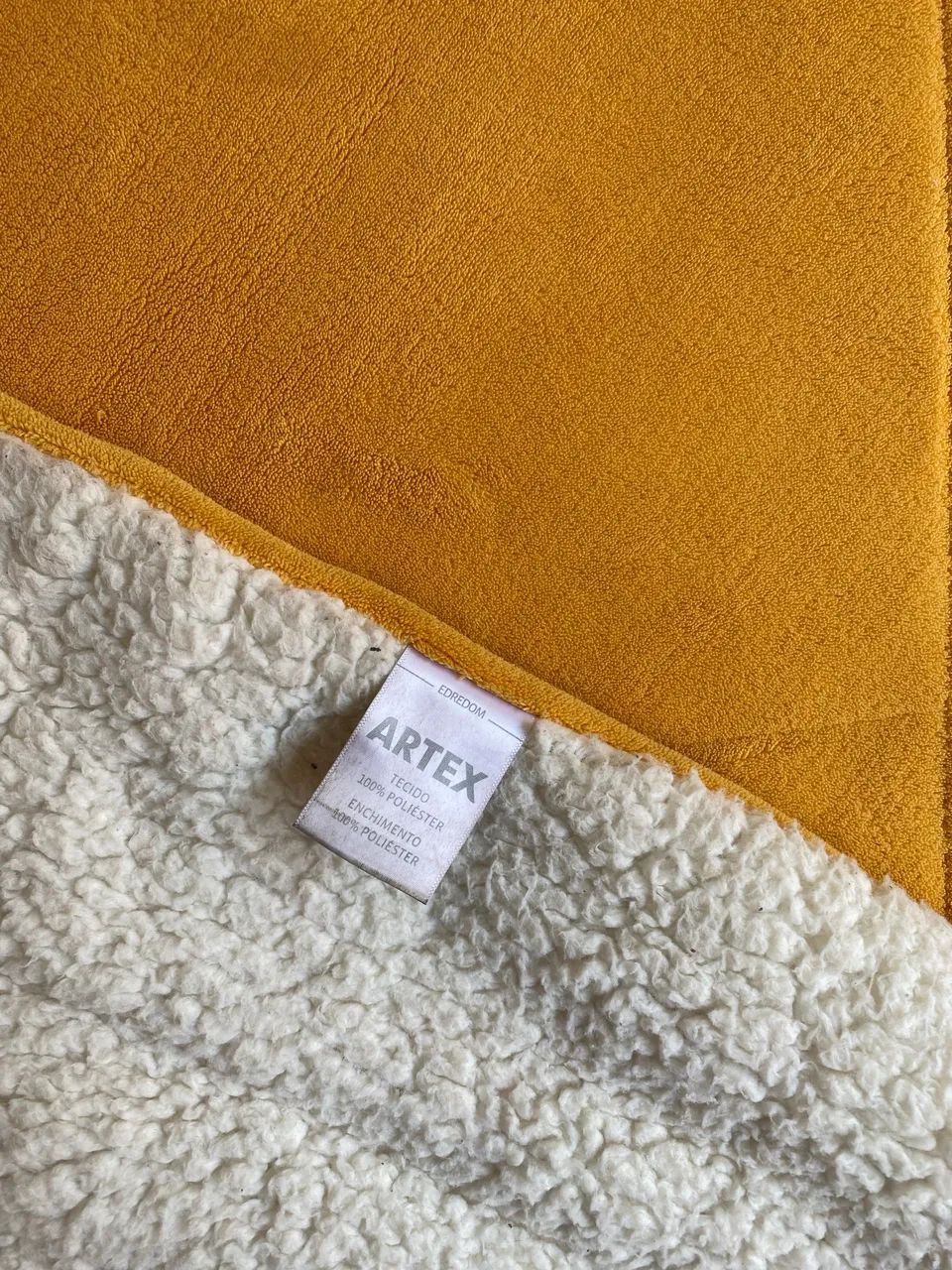Coberdrom Casal Artex Sherpa Dupla Face - Mostarda - Foto 5