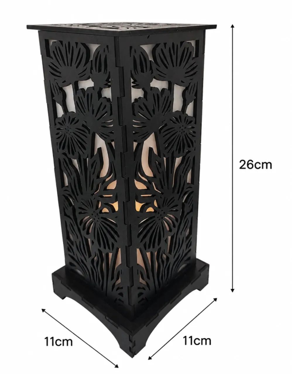 Abajur De Quarto E Sala Mdf 26cm Floral - Foto 4