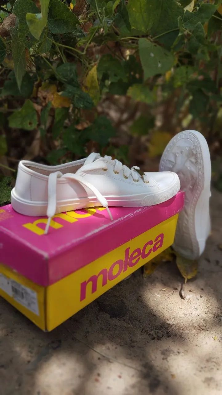 TÊNIS MOLECA FEMININO - BRANCO USADO 2 VEZES  - Foto 2