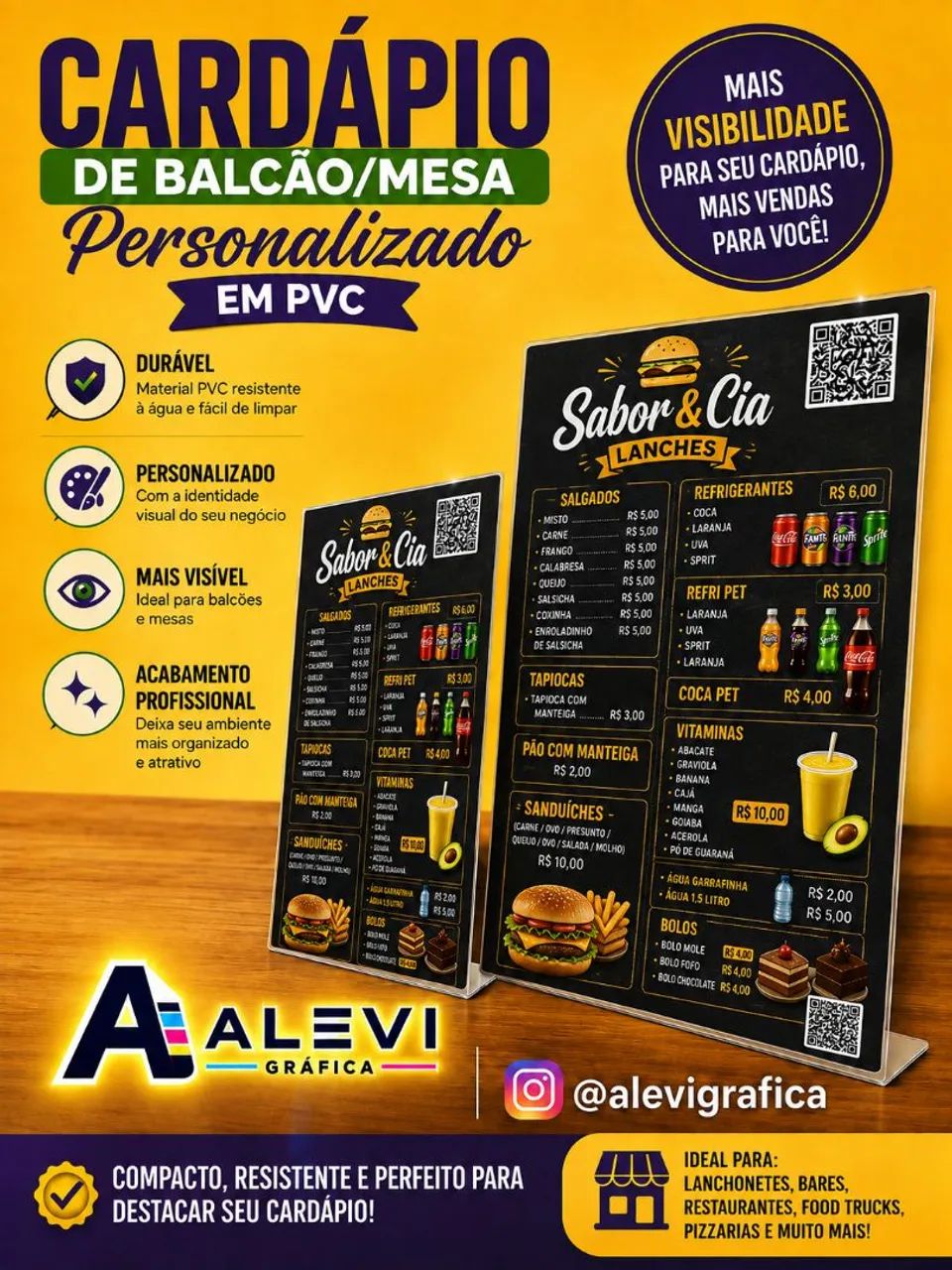 CARDÁPIOS PERSONALIZADOS EM PVC  - Foto 3